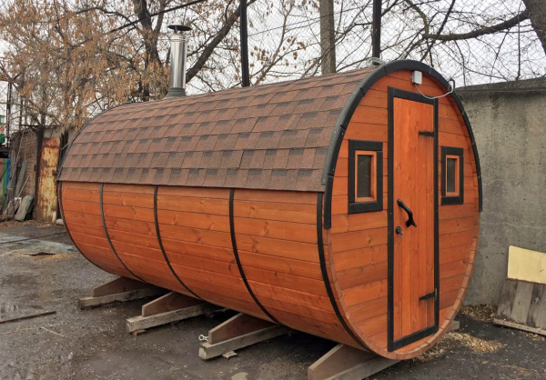Баня-бочка утеплённая